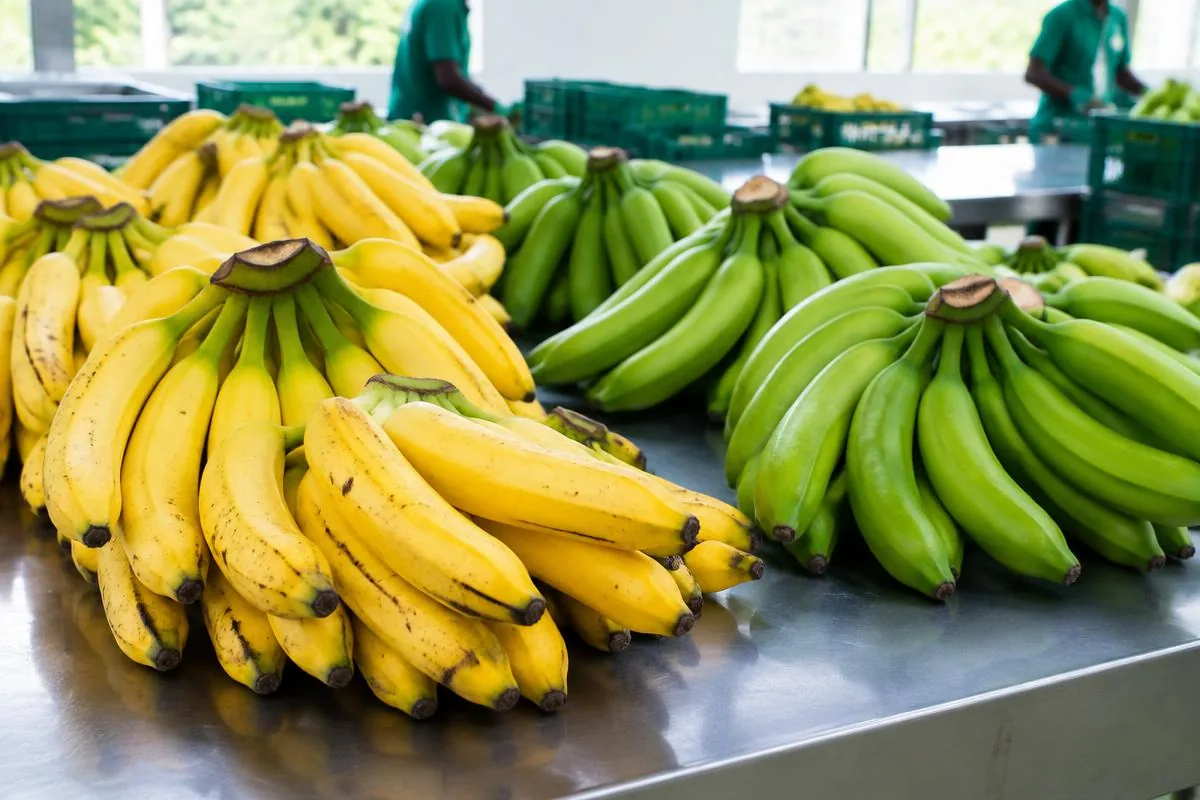 Bunches of bananas for shipping